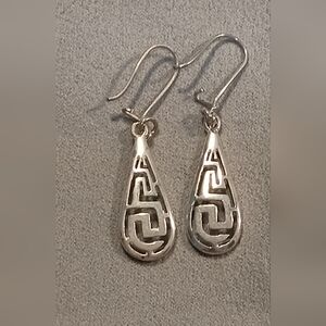 Clearance! Sterling Silver Greek Key Pierced Earrings